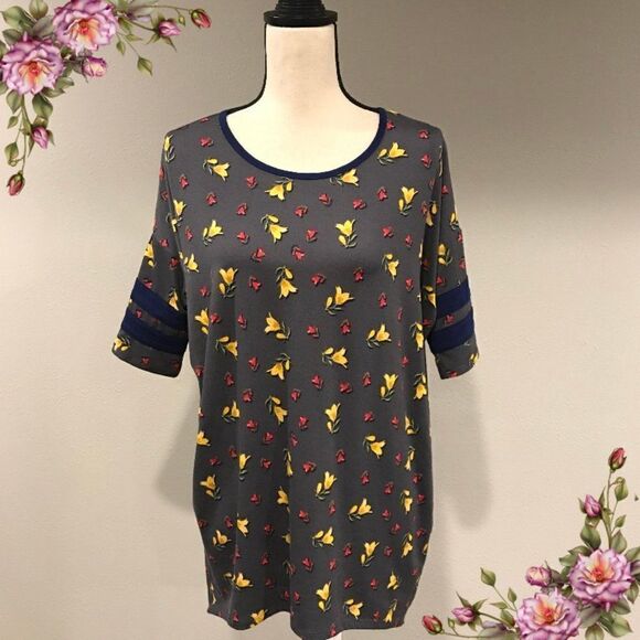 LuLaRoe Irma Tunic Floral Top - Picture 1 of 7